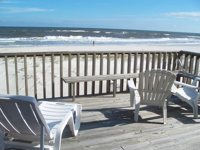 Exciting view of the beach from the patio.  Looking South from West Beach.